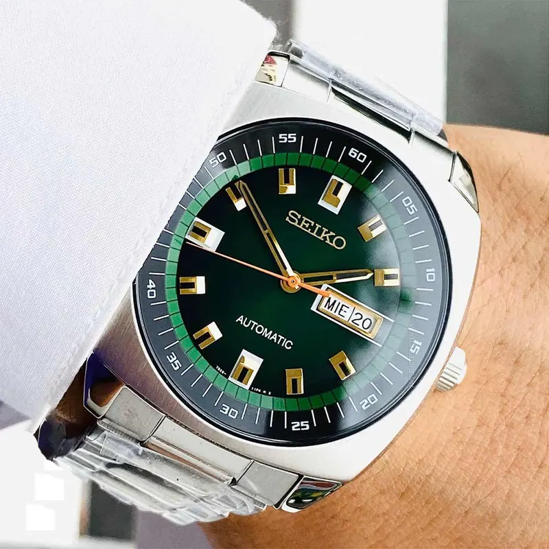 Seiko Recraft Automatic Green Dial Men's Watch- SNKM97